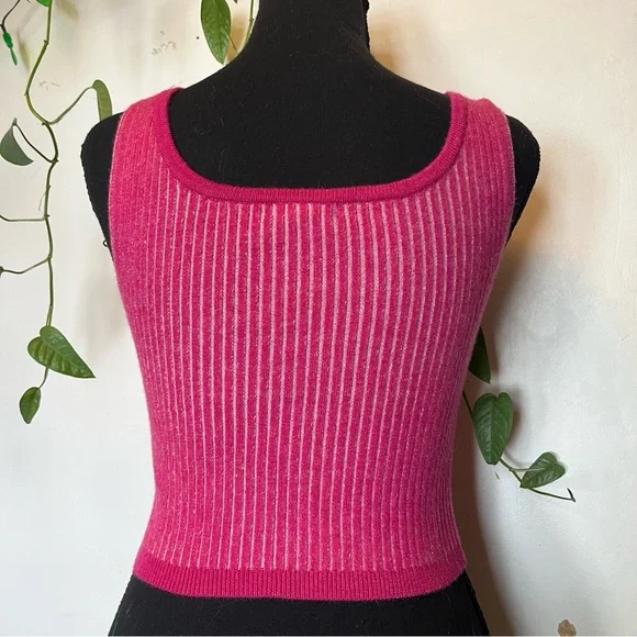 Wild Fable Pink Knitted Crop Tank Top - Picture 3 of 4